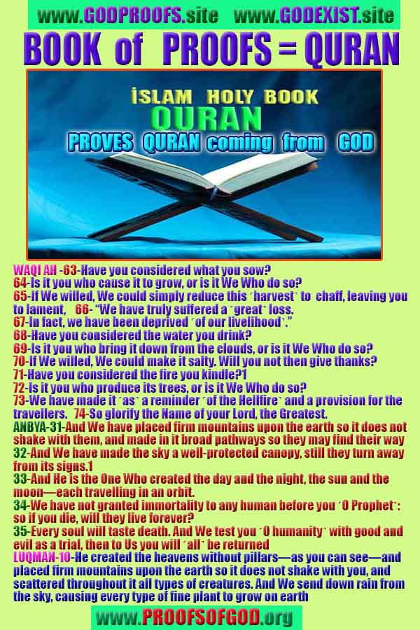 Proofs of god, god-evidences, god-real, god-exists, god-signs, god-proofs, evidences of god